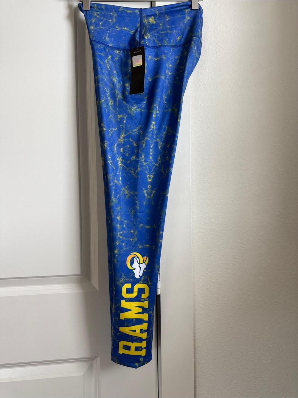 Official NFL Rams High Waist Leggings Blue Yellow Women’s Large NWT